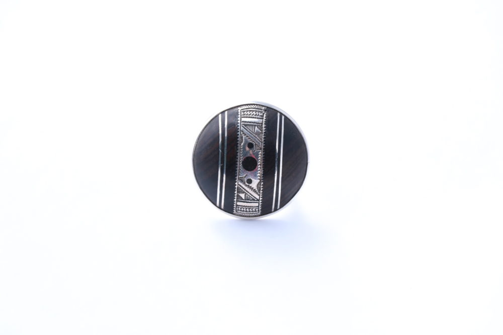 Bague touareg en argent 925 et ébène