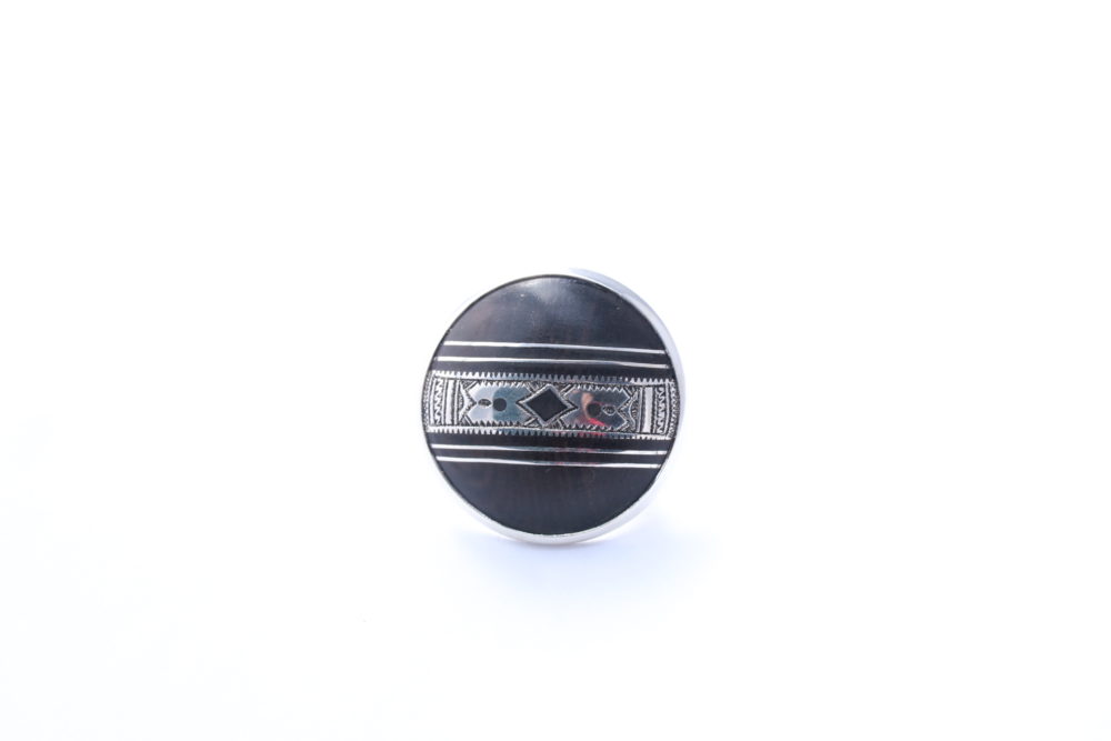 Tuareg-Ring U aus Silber 925 und Ebenholz