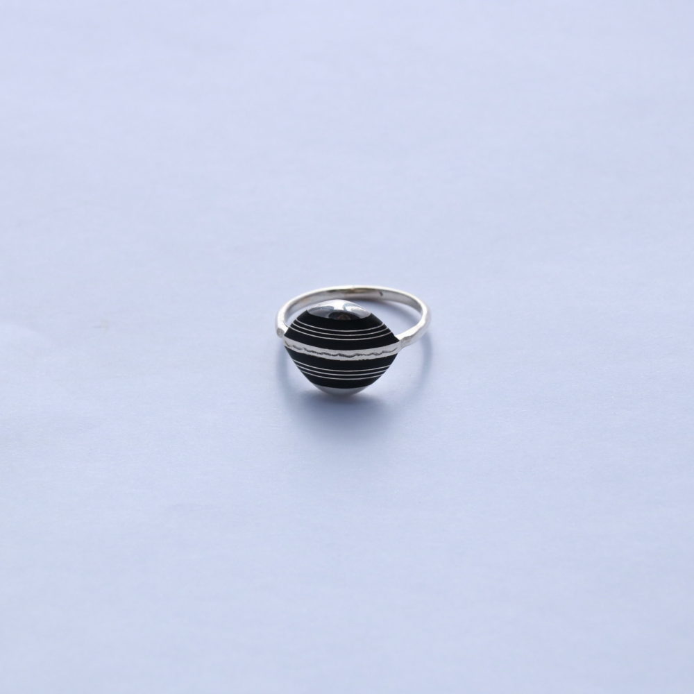 Tuareg-Ring G aus Silber 925 und Ebenholz