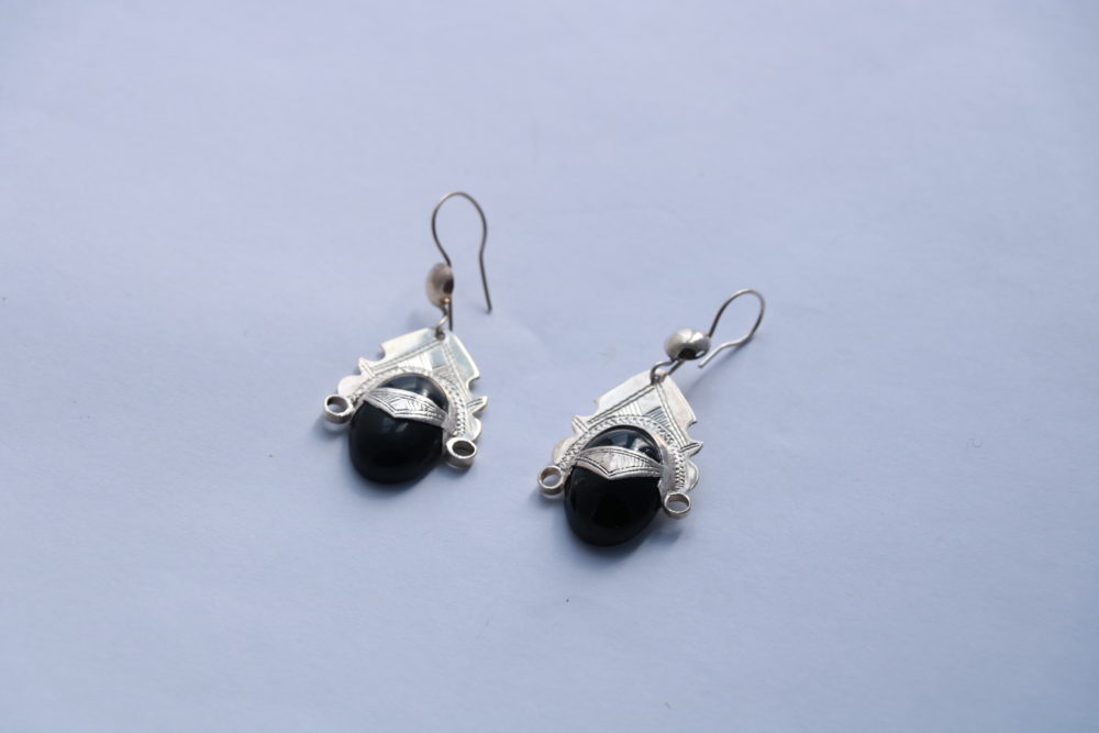 Tuareg-Ohrring aus Silber 925 und schwarzem Onyx
