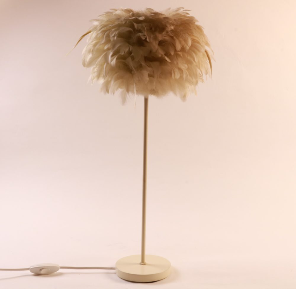 Lampe de table avec plumes