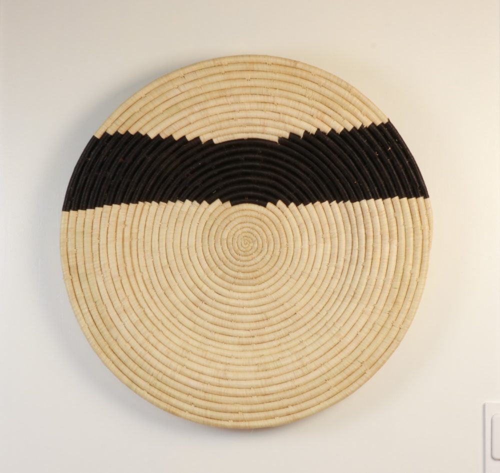 Panier L  raphia natur et noir