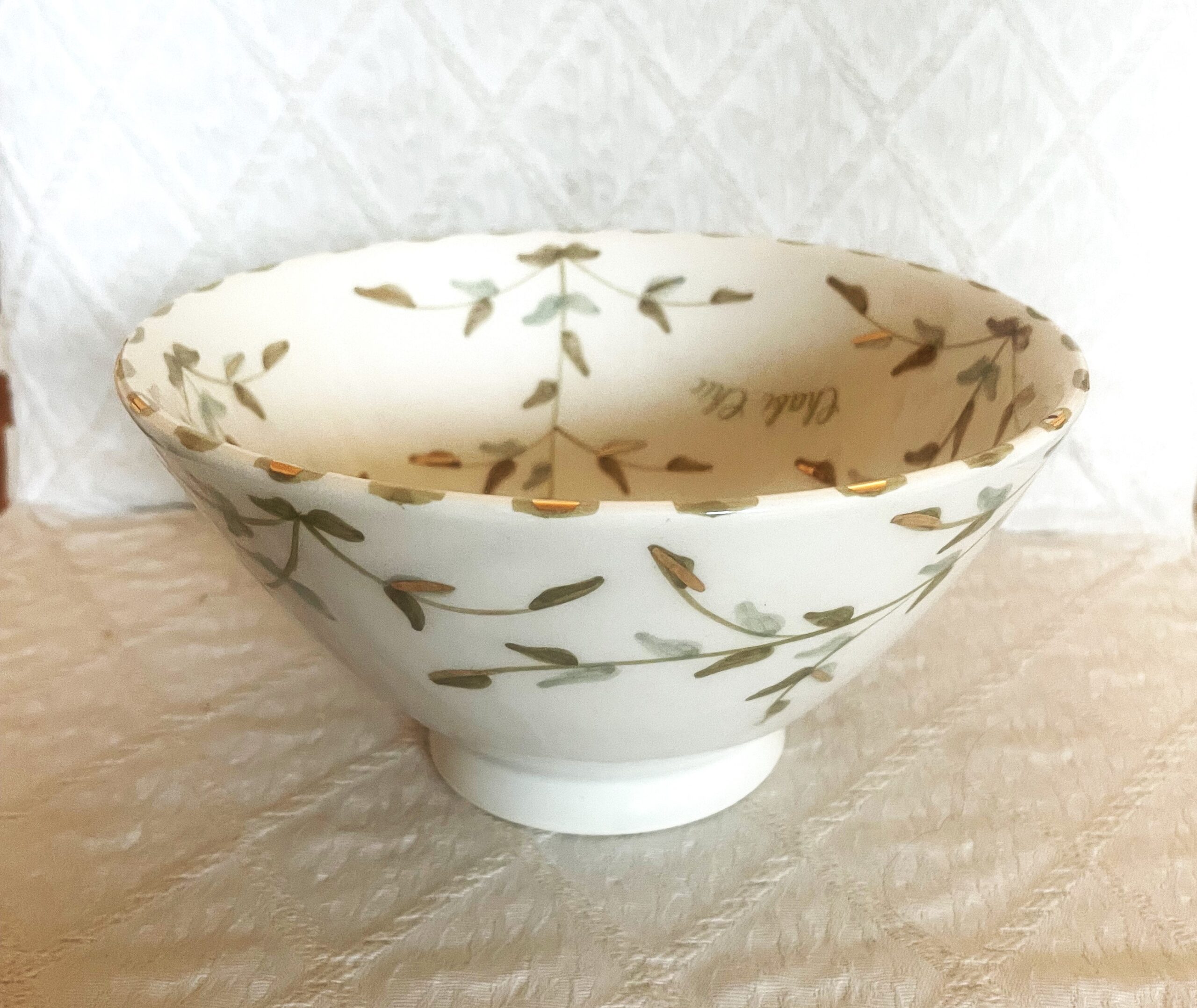 Saladier feuilles et or